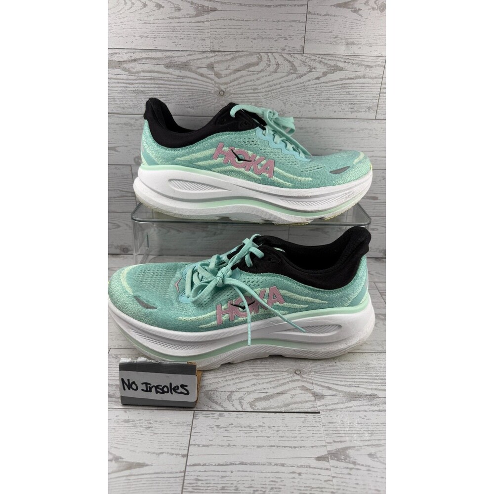 Hoka One One Bondi 9 Green US 9D Womens Mesh Upper Sneakers Running Shoes #700